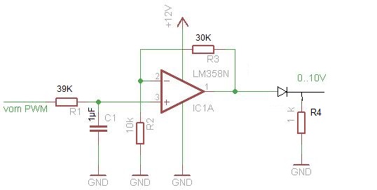 Напряжения 0 10 в для. Преобразователь ШИМ В напряжение 0-10 схема. Преобразователь ШИМ В 0-10в схема. ШИМ В напряжение преобразователь lm358. Lm358 PWM.
